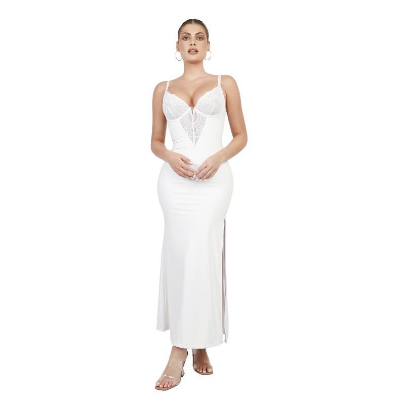 Popilush Lace Shapewear Deep V - Neck Maxi Dress - Bela Fils BoutiqueBela Fils Boutique